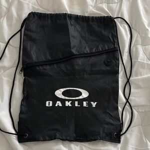 Oakley Black Drawstring Backpack with Zip Pocket